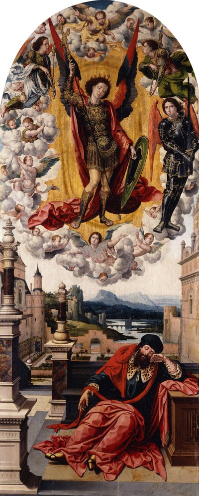 Aziz Michael tarafından uykusundan uyandırılmak üzere olan bir adam, by Bernard van Orley