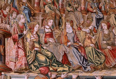Flaman halısı. Seri Onur. Onur (El Onur). Serinin ikinci halısı. Bernard van Orley ve Jan Gossaert (Mabuse) çevresinden Model Karikatürcüler. Pieter van Aelst, Brüksel imalatı. Ca 1550. Kumaş Altın, gümüş, ipek ve yün. by Bernard van Orley