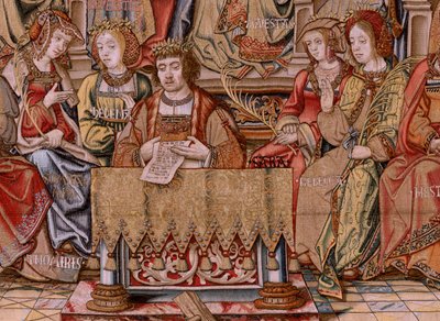 Flaman halısı. Seri Onur. Onur (El Onur). Serinin ikinci halısı. Bernard van Orley ve Jan Gossaert (Mabuse) çevresinden Model Karikatürcüler. Pieter van Aelst, Brüksel imalatı. Ca 1550. Kumaş Altın, gümüş, ipek ve yün. by Bernard van Orley