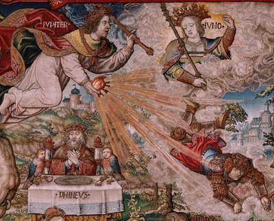 Flaman halısı. Seri Onur. Adalet (La Justicia, Los Honores). Serideki dokuzuncu goblen. Bernard van Orley ve Jan Gossaert (Mabuse) çevresinden Model Karikatürcüler. Pieter van Aelst, Brüksel imalatı. Ca 1550. Kumaş Altın, gümüş, by Bernard van Orley
