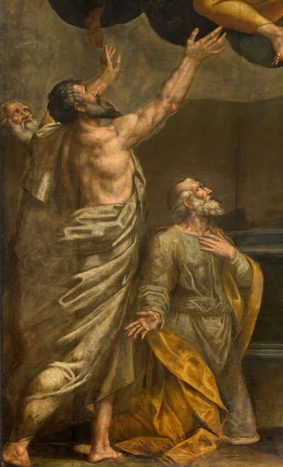 Apsis, Altarpiece by Bernardino Gatti, Il Sojaro adlı, Giovanni Battista Trotti tarafından tamamlanan, IL Malosso, Meryem