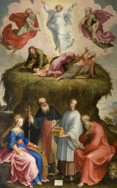 Başkalaşım ve Azizler, 1565 by Bernardino Campi