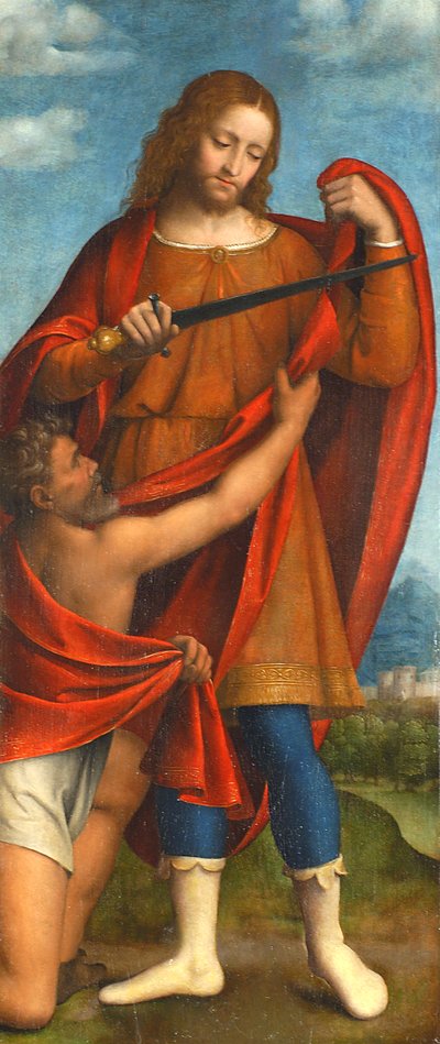 Saint Martin pelerinini bir dilenciyle paylaşıyor, 1520-22 (gemide öfke) by Bernardino Luini