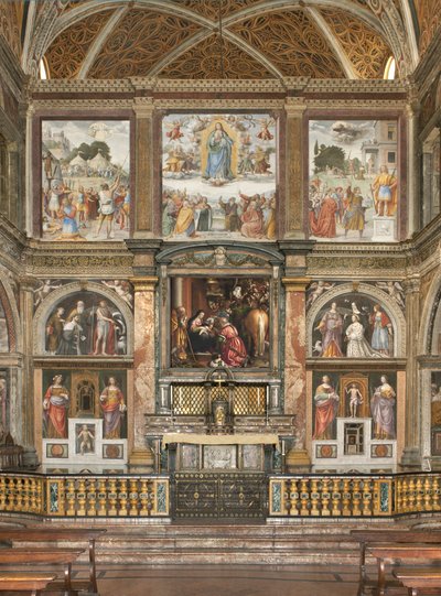 Üç Kralın Hayranlığı ile fresklerin görünümü by Bernardino Luini