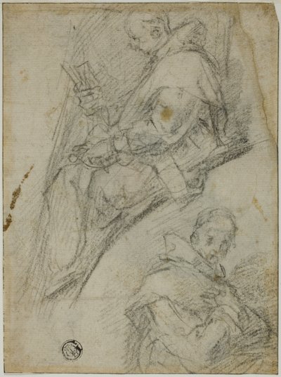 Carthusians'ın İki Çalışması (rekto); Carthusians Başlarının Üç Eskizi (ters) by Bernardino Poccetti
