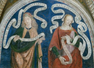 Le Prophete Baruch et la sibylle samienne - Peygamber Baruh ve Samian Sibyl, Pinturicchio, Bernardino, Workshop of (1454-1513). Fresk by Bernardino di Betto (workshop of) Pinturicchio