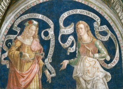 Le Prophete Jeremie et la sibylle phrygienne - Peygamber Jeremiah ve Frig Sibyl, Pinturicchio, Bernardino, Workshop of (1454-1513). Fresk by Bernardino di Betto (workshop of) Pinturicchio