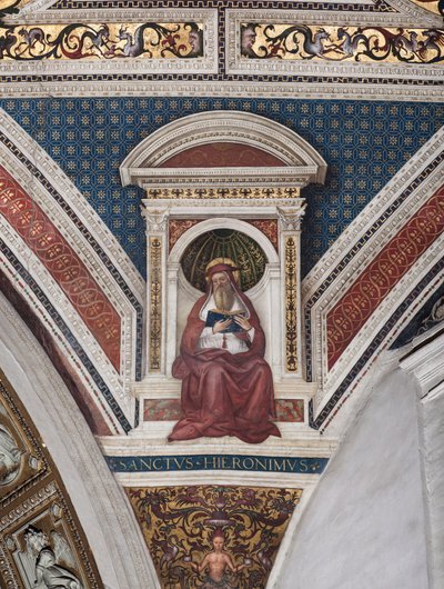 Aziz Jerome, Kilise Doktorlarının detayı (fresk by Bernardino di Betto Pinturicchio