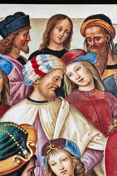 Piccolomini Kütüphanesi, kuzey doğu duvarı: “Aeneas Sylvius, İskoçya Kralı I. James