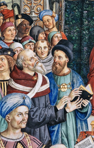 Piccolomini Kütüphanesi, güney batı duvarı: “ II. Pius, Mantua Diyetine başkanlık ediyor, 1 Haziran by Bernardino di Betto Pinturicchio