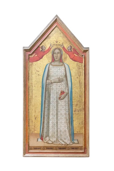 Melekler tarafından taçlandırılmış "Madonna del parto" by Bernardo (workshop of) Daddi