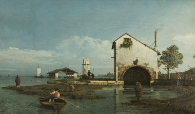 Capriccio, Lagün, c.1743 (tuval üzerine yağlı boya) by Bernardo Bellotto
