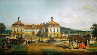 İmparatorluk zevk sarayı Schloßhof, avlu tarafı by Bernardo Bellotto