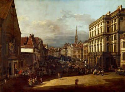 Viyana'daki Un Pazarı Meydanı, Canaletto (1721-1780) olarak bilinen Bernardo Bellotto tarafından, tuval üzerine yağlı boya by Bernardo Bellotto