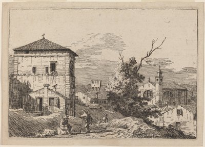 Ölü Bir Ağaç ile Manzara by Bernardo Bellotto
