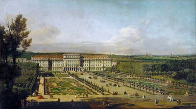 Bahçelerden bakıldığında Schönbrunn Sarayı, 1758 ve 1761 yılları arasında by Bernardo Bellotto
