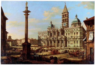 Piazza ve Santa Maria Maggiore Kilisesi, Roma, 1739 by Bernardo Bellotto