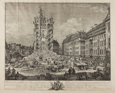 Eski Kreuzkirche, Dresden Harabeleri by Bernardo Bellotto