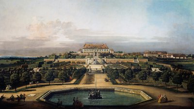 İmparatorluk kalesi Schlosshof, bahçe tarafı by Bernardo Bellotto