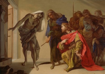 Saul ve Endor Cadısı. 1650-56 civarında by Bernardo Cavallino