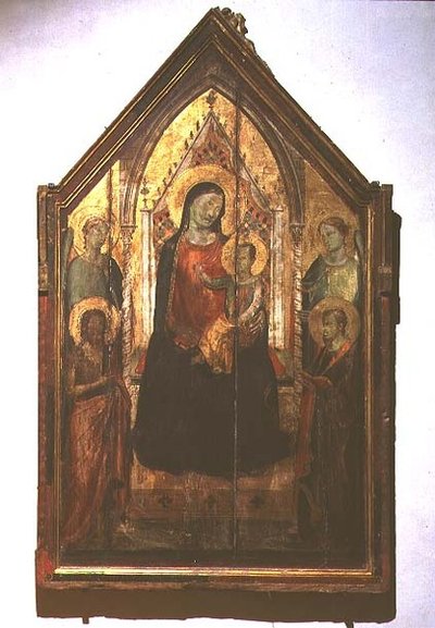 Madonna ve Çocuk Azizlerle birlikte (panelde mizaç) by Bernardo Daddi