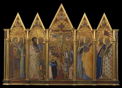 Çarmıha Gerilmiş Poliptik, 1348 (panelde tempera ve altın varak) by Bernardo Daddi