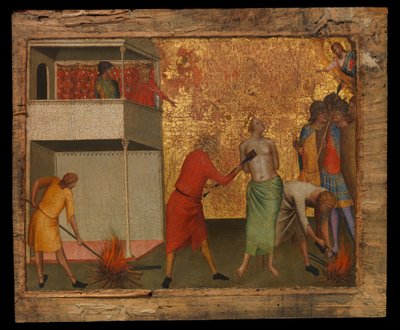 Aziz Reparata Kızgın Ütülerle İşkence Gördü, c.1327-48 (ahşapta tempera) by Bernardo Daddi