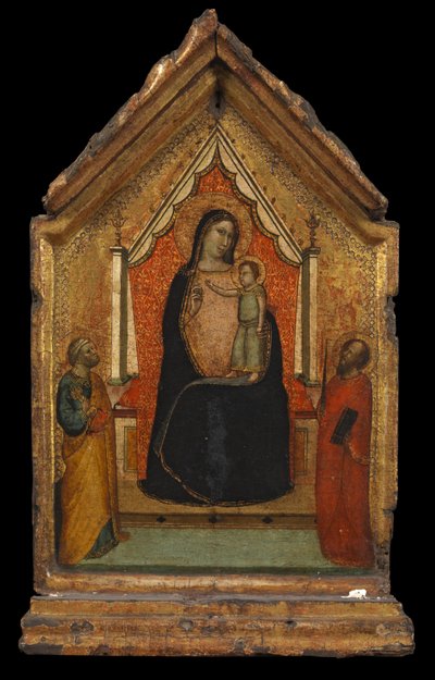 Aziz Petrus ve Aziz Paul ile Bakire ve Çocuk, c.1340 by Bernardo Daddi