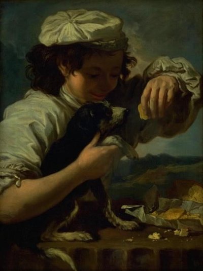 Köpekli Bir Çocuk ("Lezzet" Alegorisi) by Bernardo Eberhart Keilhau