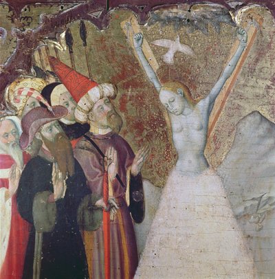 Aziz Eulalia'nın Şehitliği (panelde tempera ve altın varak) (detay) by Bernardo Martorell