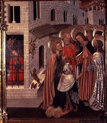 Sahip Olunanların İyileşmesi, Biçim Değiştirme Sunağı'ndan predella paneli by Bernardo Martorell