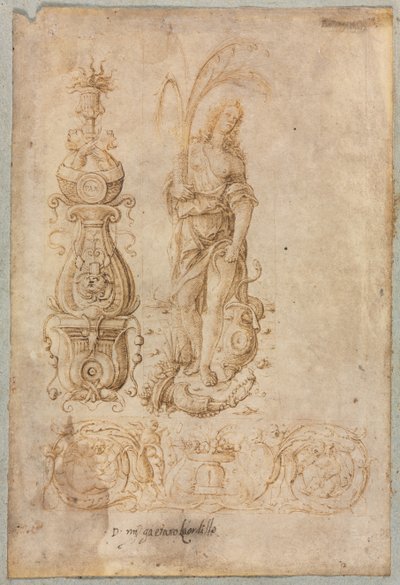 Şamdan Tasarımı, Alegorik Bolluk Figürü, Süs Rölyef Tasarımı by Bernardo Parentino
