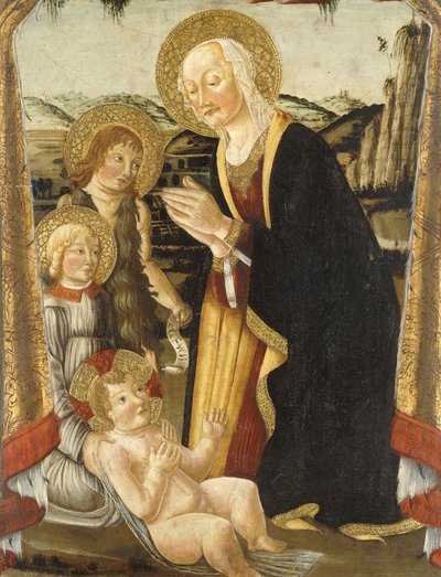 Bebek Aziz Vaftizci Yahya ve bir Melek ile Madonna ve Çocuk by Bernardo Rosselli