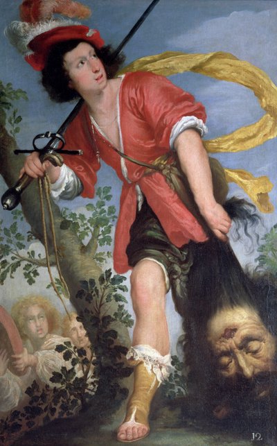 Goliath Başkanı ile David by Bernardo Strozzi