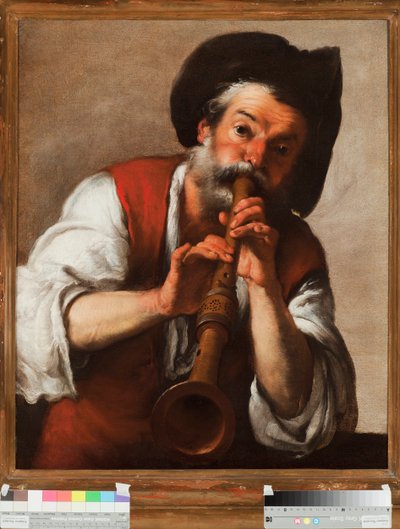 Il pifferaio (Flüt çalan) (Kaplan) Boyama Bernardo Strozzi (1581-1644) 17. yüzyıl Genleri, Musei di Strada Nuova (eski Palazzo Rosso) by Bernardo Strozzi