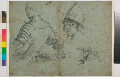 Zırhlı genç adamın çalışması by Bernardo Strozzi