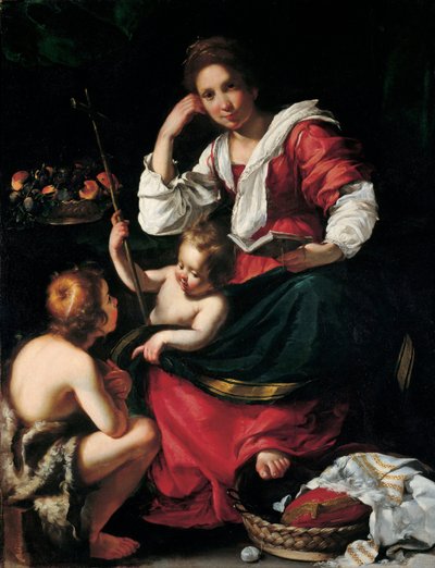 Bir Boy olarak Vaftizci Yahya ile Bakire ve çocuk, c. 1620 by Bernardo Strozzi