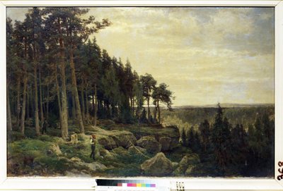 "Bir Orman Manzarasında Bir Oduncu ve Bir Avcı" Tablosu Berndt Lindholm (1841-1914) Mikhail Kroshitsky Sanat Müzesi, Sivastopol (Sivastopol) Ukrayna by Berndt Lindholm