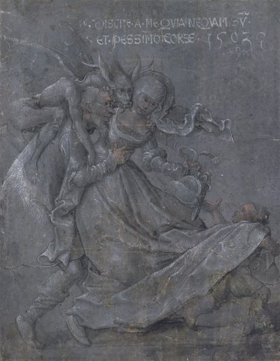 Şeytan ve Aşk Tanrısı ile aşık çifti, 1503 by Bernhard Strigel
