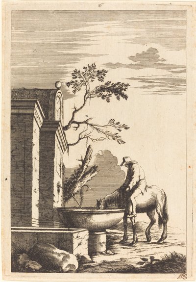 Bir Çeşmede At ve Binici by Bernhard Zaech after Jonas Umbach