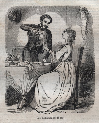 Susuzluk üzerine meditasyon - Jean Anthelme Brillat Savarin (Brillat-Savarin) tarafından “La Physiologie du gut”ta gravür by Bertall