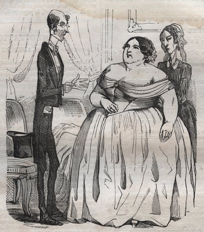 Gourmands - obezite ve sıska - Jean Anthelme Brillat Savarin (Brillat-Savarin) tarafından “La Physiologie du gut”ta gravür by Bertall