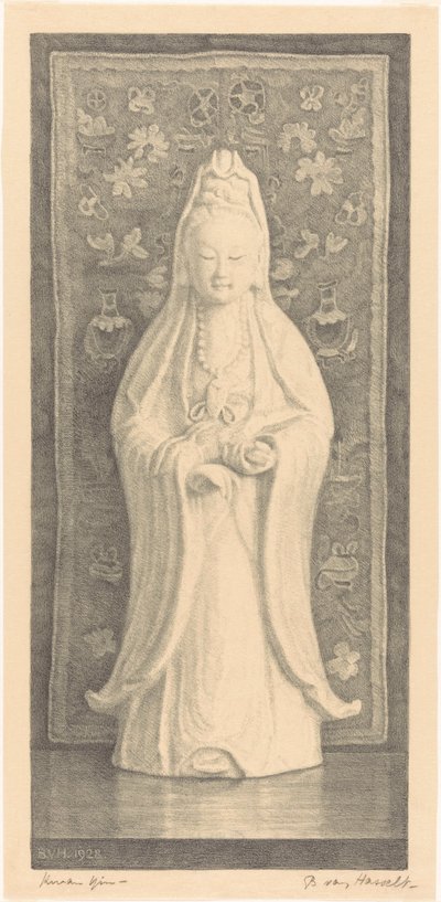 Kwan Yin (nesne üzerindeki orijinal başlık) by Bertha van Hasselt (signed by artist)