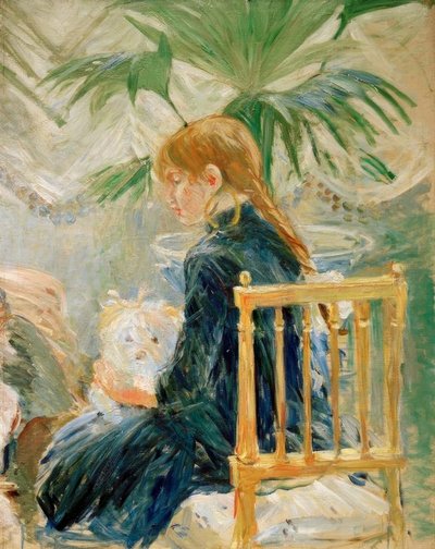 Köpekli kız (ikinci fragman) by Berthe Morisot