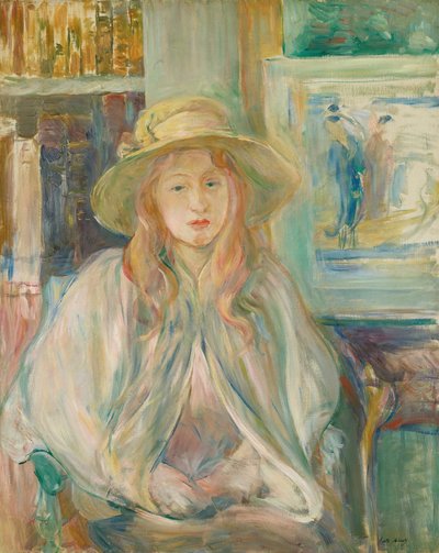 Hasır Şapkalı Kız, 1892 Hasır Şapkalı Kız. by Berthe Morisot