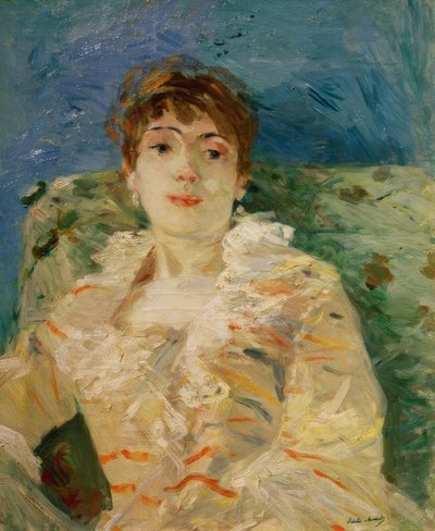 Kanepede genç kadın by Berthe Morisot