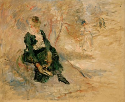 Genç kadın patenini teslim ediyor by Berthe Morisot