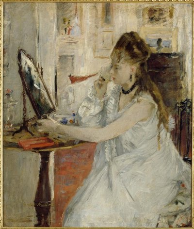 Jeune femme se poudrant (Genç kadın kendini pudralıyor) by Berthe Morisot
