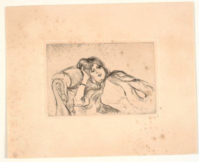 Kanepede yatan kadın (Jeanne-Marie) by Berthe Morisot
