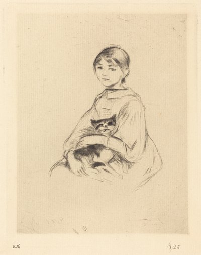 kedi ile küçük kız by Berthe Morisot